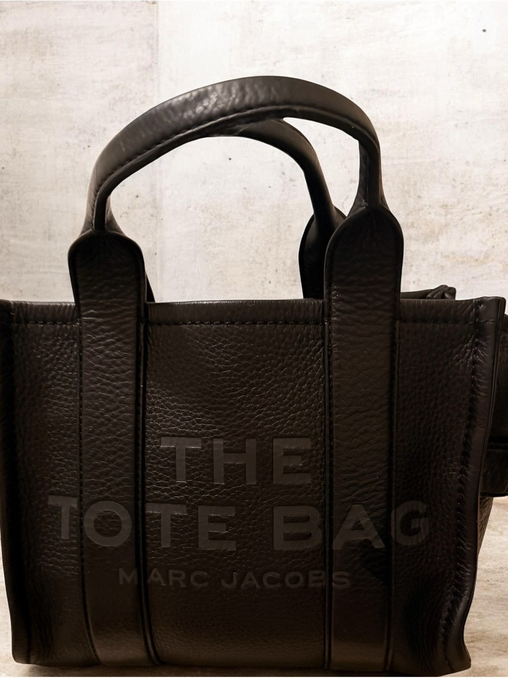 Marc Jacobs Black Pebbled Leather The Tote Bag